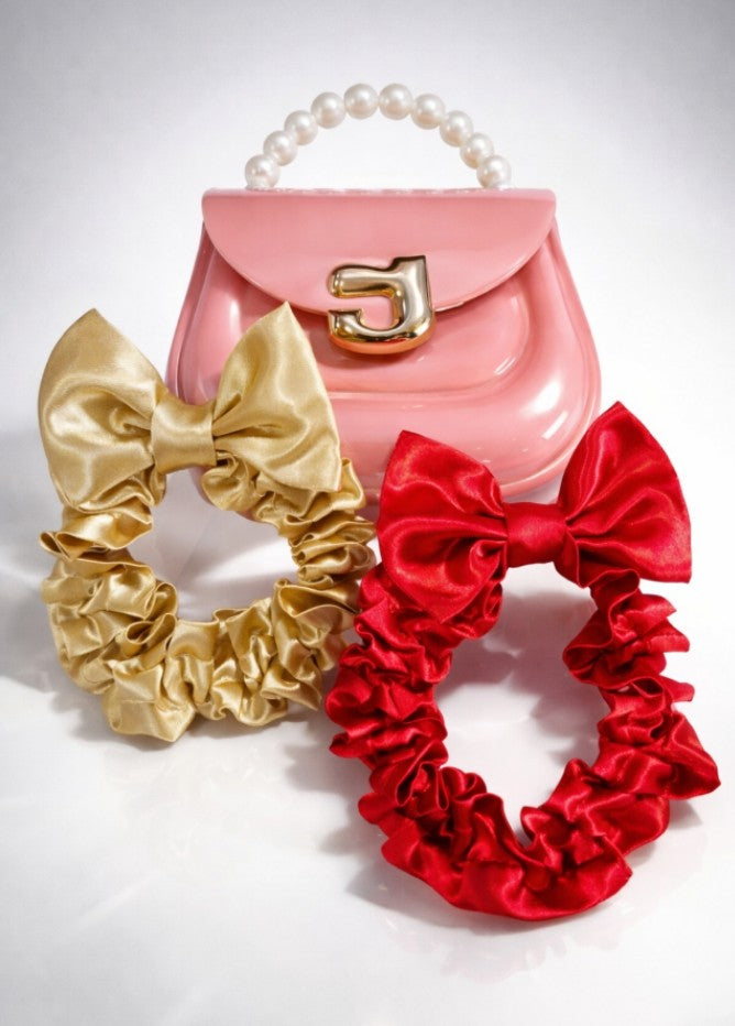 Set of 2 Headband  , red and gold , new born