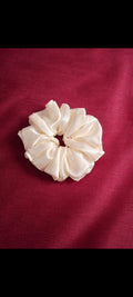 Cream color premium satin scrunchie